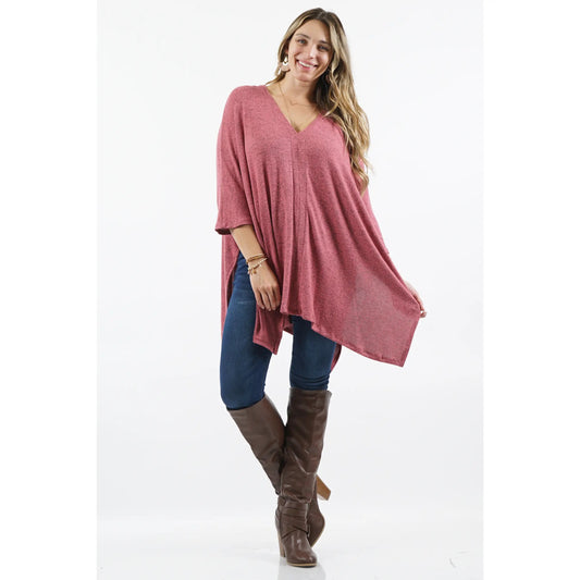 Rose melange oversized sweater