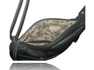 Black Monica angled crossbody purse