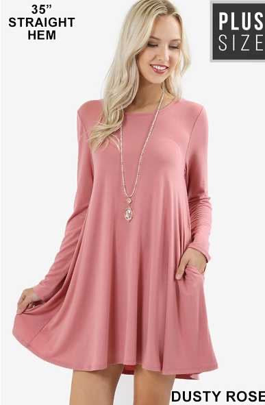 Dusty rose swing tunic plus MC