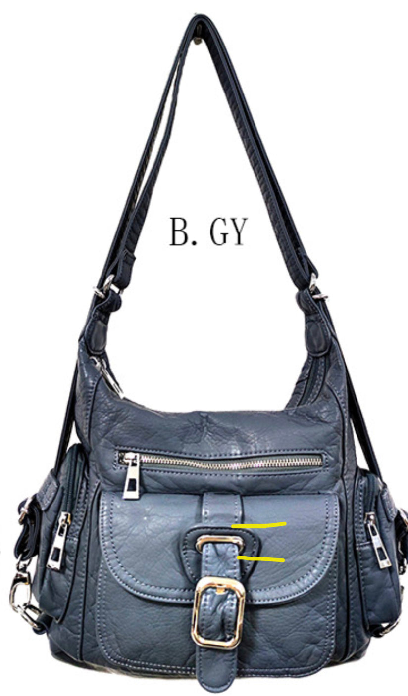 B grey small 3 in 1 style backpack purse