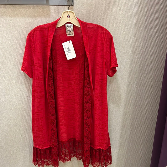Red With Lace One Size Cardigan