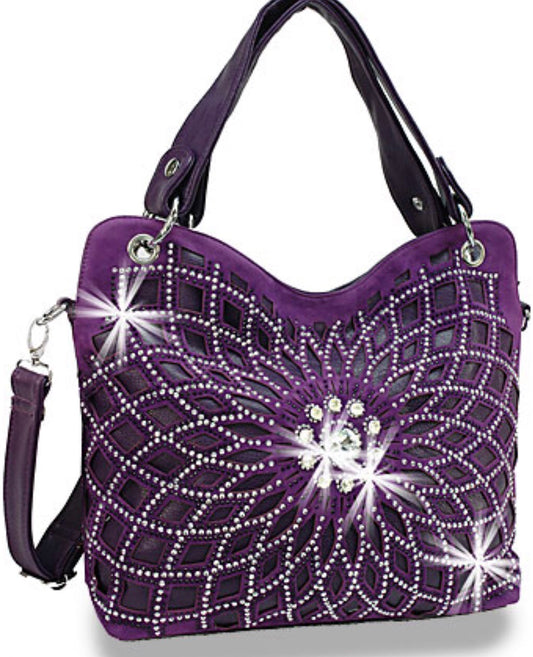 Purple Web Bling Handbag