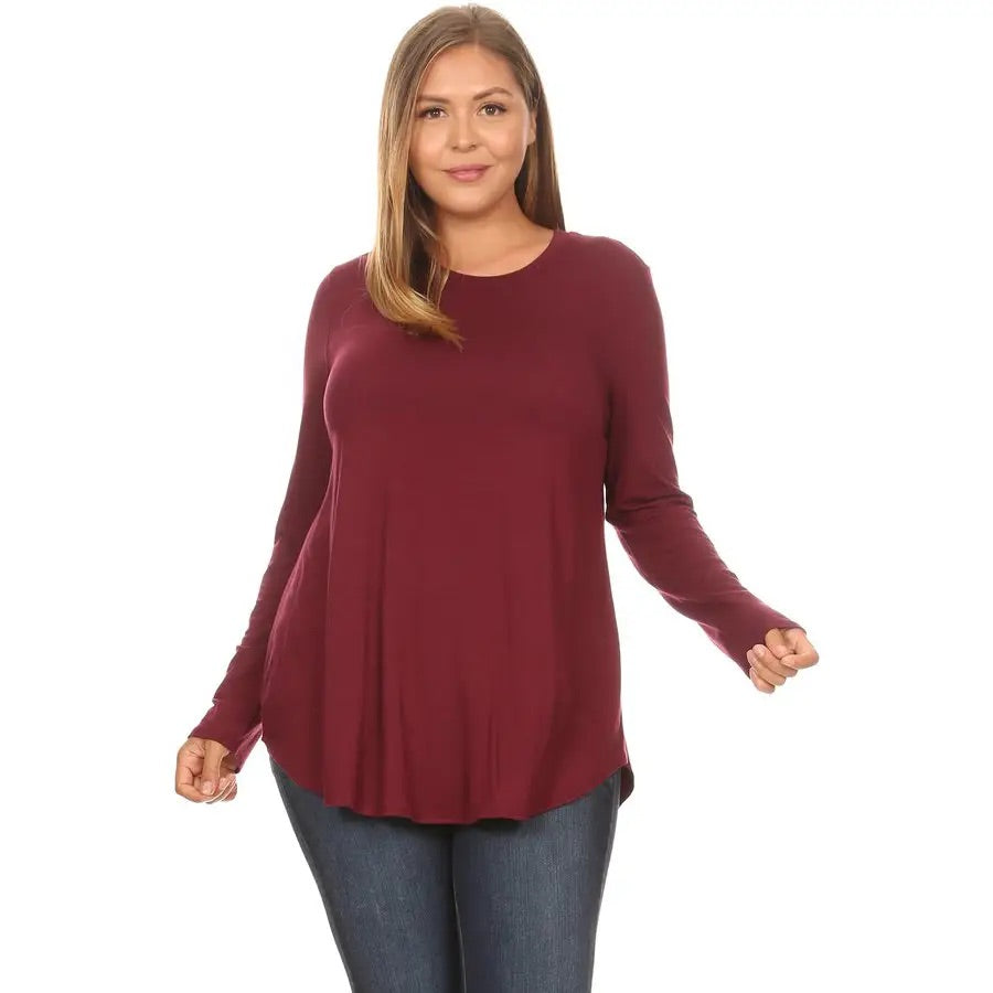 Crew Neck Long Sleeve Wine 2270 AZ