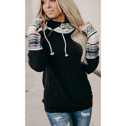 Black side splicing hoodie UN1119