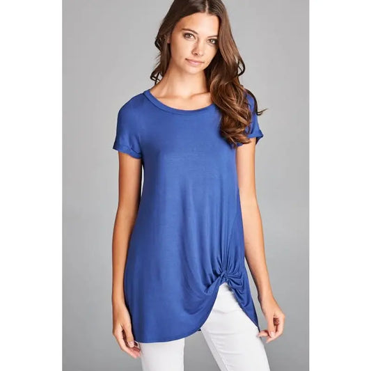 Denim blue twist tunic EC3921