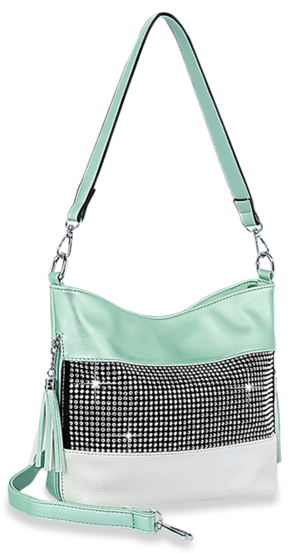 Mint bling banded hobo