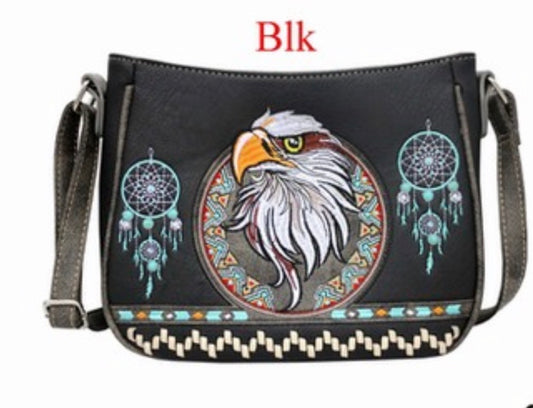 Black eagle crossbody purse