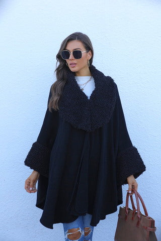Black collar cape with sleeves (style 48)