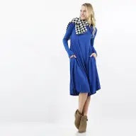 Blue dress with side pockets 42p