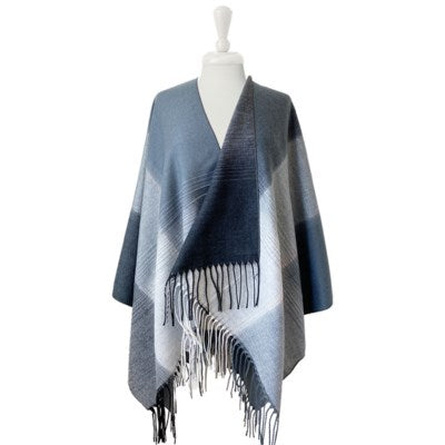 Grey colour block shawl