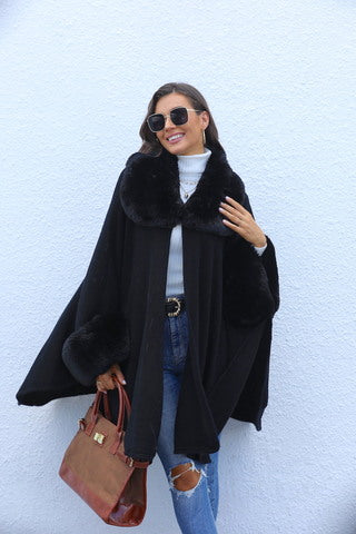 Black collar cape with sleeves (style 42)