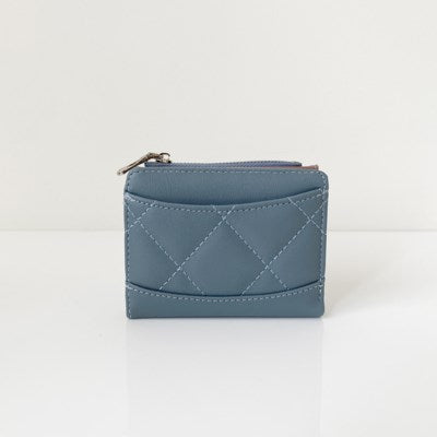 Blue small wallet with zip pocket