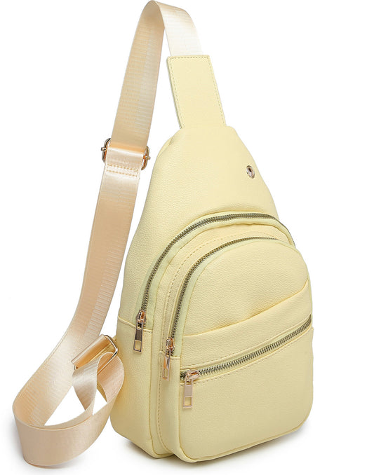 Yellow fashion sling backpack