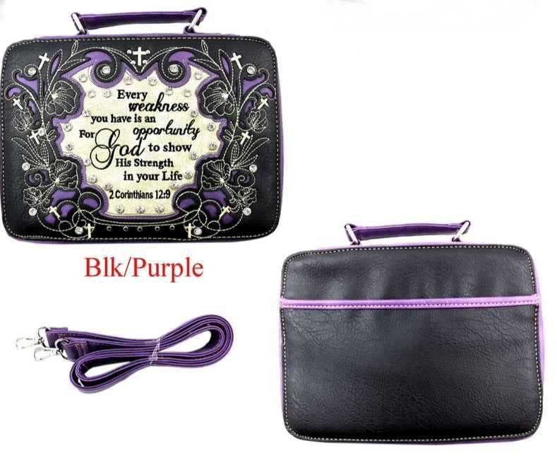 Purple/black Every weakness bible cover