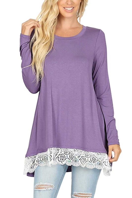 Lilac grey lace tunic MC