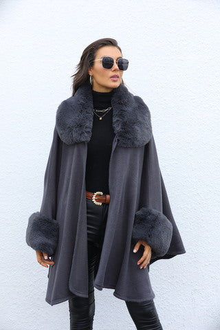 Grey collar cape with sleeves (style 42)