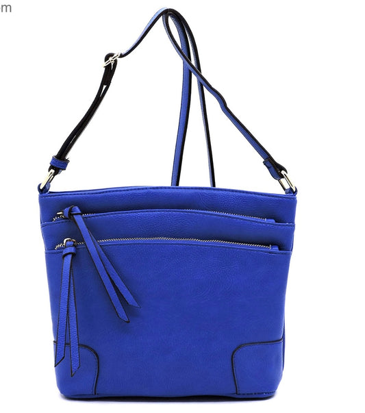 Royal blue multi zip crossbody WU059