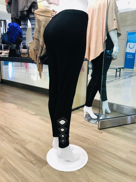 Bling leggings with diamond cut out A21757H
