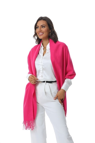 Hot pink shawl scarf with cashmere feel