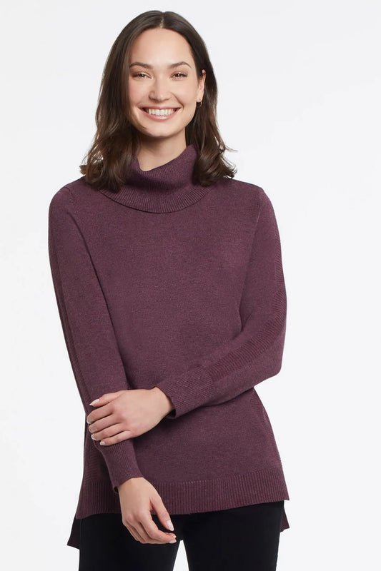 Tribal Cowl neck tunic in Eggplant