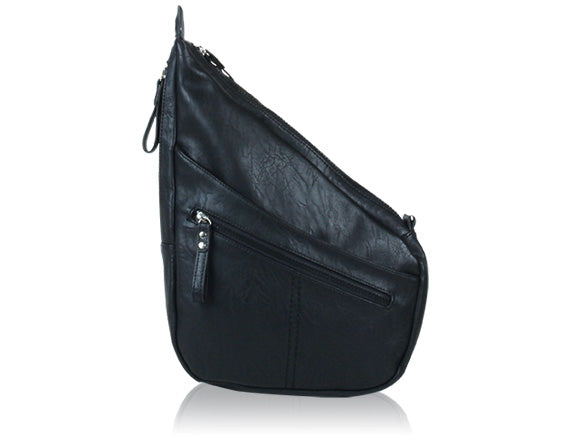 Black Monica angled crossbody purse