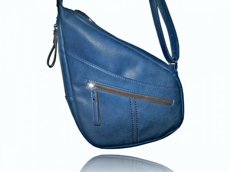 Navy Monica angled crossbody purse