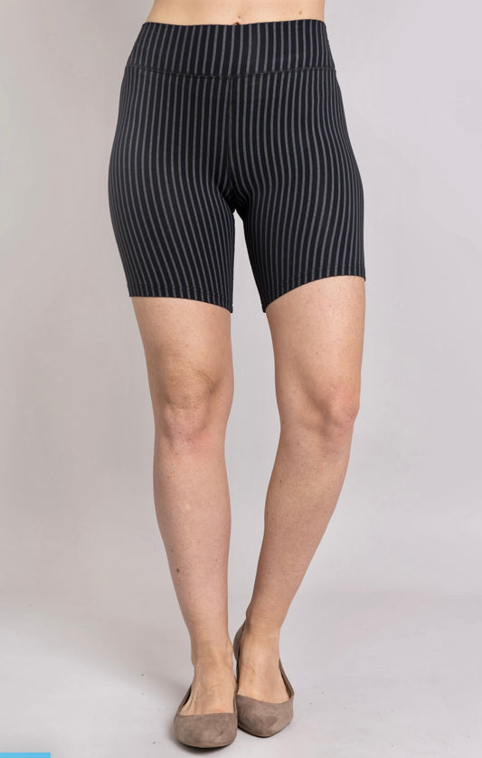 Bamboo Hallie Shorts, blk/grey stripe