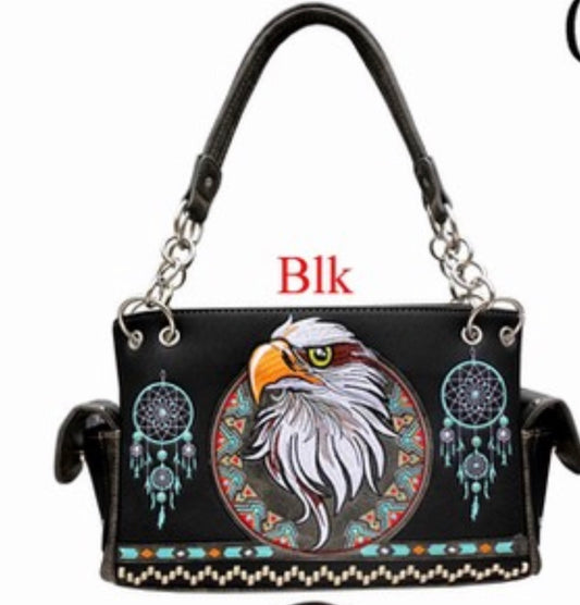 Black eagle western handbag with chain