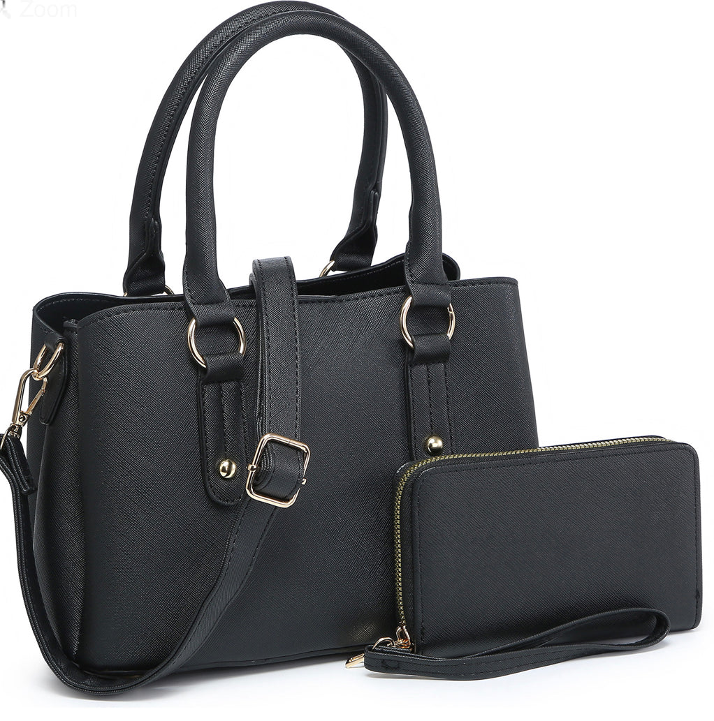 Black Saffiano 2 pc purse