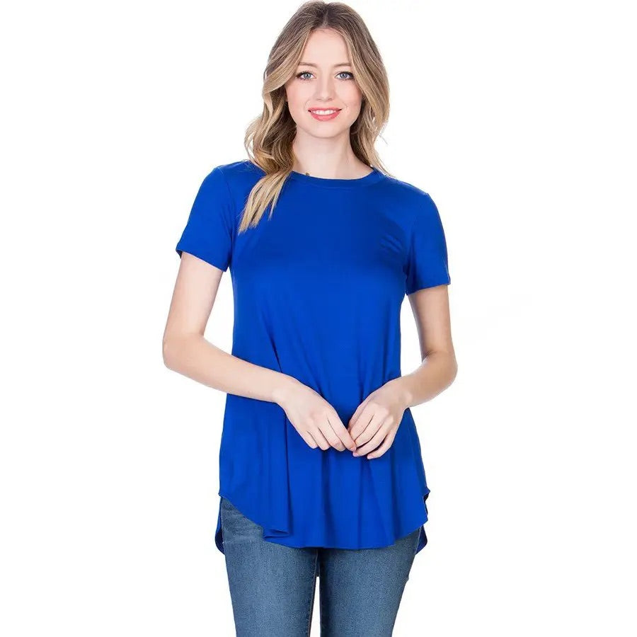 Loose Cut Short Sleeve Royal Blue Top 2278 AZ