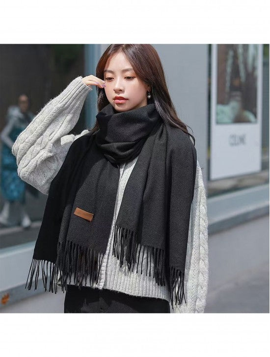 Black shawl scarf with cashmere feel